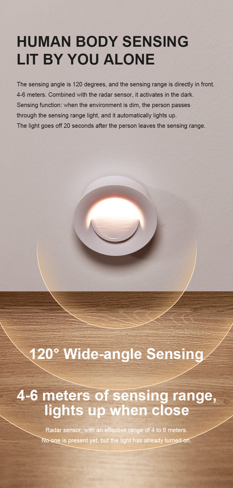 Market-Validated | Radar Motion Sensor Night Light | Rechargeable Round LED | 3 Modes & Magnetic Mount | B2B Wholesale