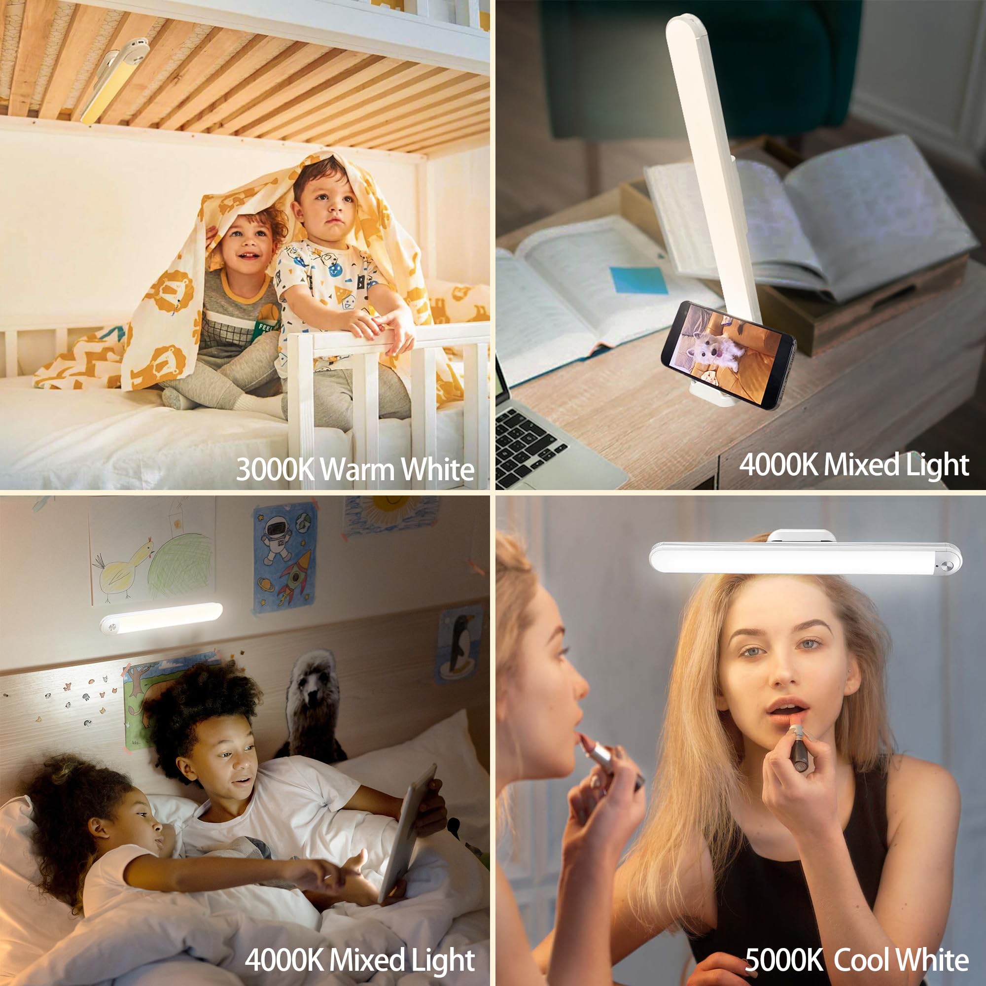 321-Review Verified | Dimmable Touch Light Bar | 30 LED, 2200mAh | 3CCT & Brightness Adjustable | For Bunk Beds, Cabinets & Retail Displays